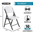 thumbnail image 5 of Lifetime Commercial Grade Folding Chairs, 6 Pack, Adult Sized, White Granite (80747), 5 of 9