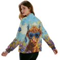 thumbnail image 3 of DISNIMO Highland Cow Printed Jackets for Women Butterfly Floral Printed Sweatshirts Zip Up Outwear Long Sleeve Jackets for Fall Winter, 4XL, 3 of 7