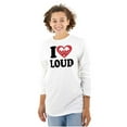 thumbnail image 3 of I Love Loud Heart Eyes Funny EDM Pot Plus Size Long Sleeve Graphic Tee Shirt Brisco Brands 2X, 3 of 5