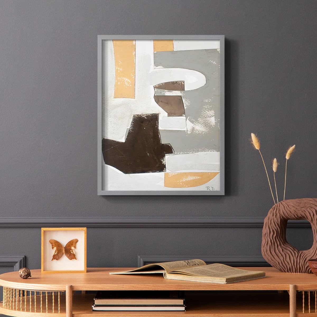 Andalusian Forms III Framed Print in Gray Solid Wood Framed Print No Nail Hanging