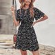 thumbnail image 2 of Vestidos casuales de manga corta con estampado de vendaje con cuello en V de verano para mujer a la moda Fridja  bnh3781, 2 of 7