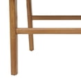 thumbnail image 4 of DecMode Leather Handmade Woven Dining Chair with Teak Wood Frame, White, 4 of 8