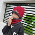 thumbnail image 4 of Gorro de punto de terciopelo para niños, bufanda cálida de una pieza, gorro de lana gruesa, protección para los oídos, gorro a prueba de frío, 4 of 6