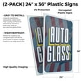 thumbnail image 2 of Auto Glass (2-PACK) 24" x 36" Plastic Signs | Sign Insert 4mm Corrugated Plastic Signs Storefront Window Poster, 2 of 2