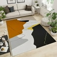 thumbnail image 3 of Abstract Mid-Century Art Area Rug, Orange Yellow Black White Irregular Geometry Indoor Carpet, Non-Slip Foldable Low Pile Mat For Living Room Bedroom Entryway Hallway Dining Room 4x5ft, 3 of 6