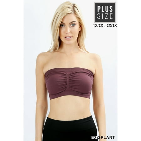 

Women s & Juniors Basic 7 Seamless Padded Tube Top Bra Bandeau