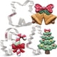 thumbnail image 1 of Liliao Lindo Juego De Cortadores De Galletas Navideñas - 3 Piezas - Bastón De Caramelo Con Lazo Árbol De Navidad Con Lazo Y Doble Campana Con Lazo/Cinta Cortadores De Galletas Para Fondant - Acero Ino, 1 of 1