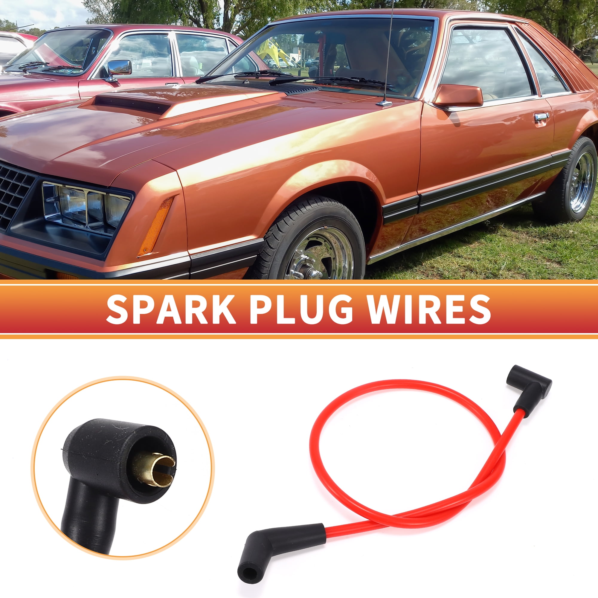 Unique Bargains Car Spark Plug Coil Wires Ignition Coil Harness Cable Fit For Ford F-150 1979-1995 - Pack Of 10