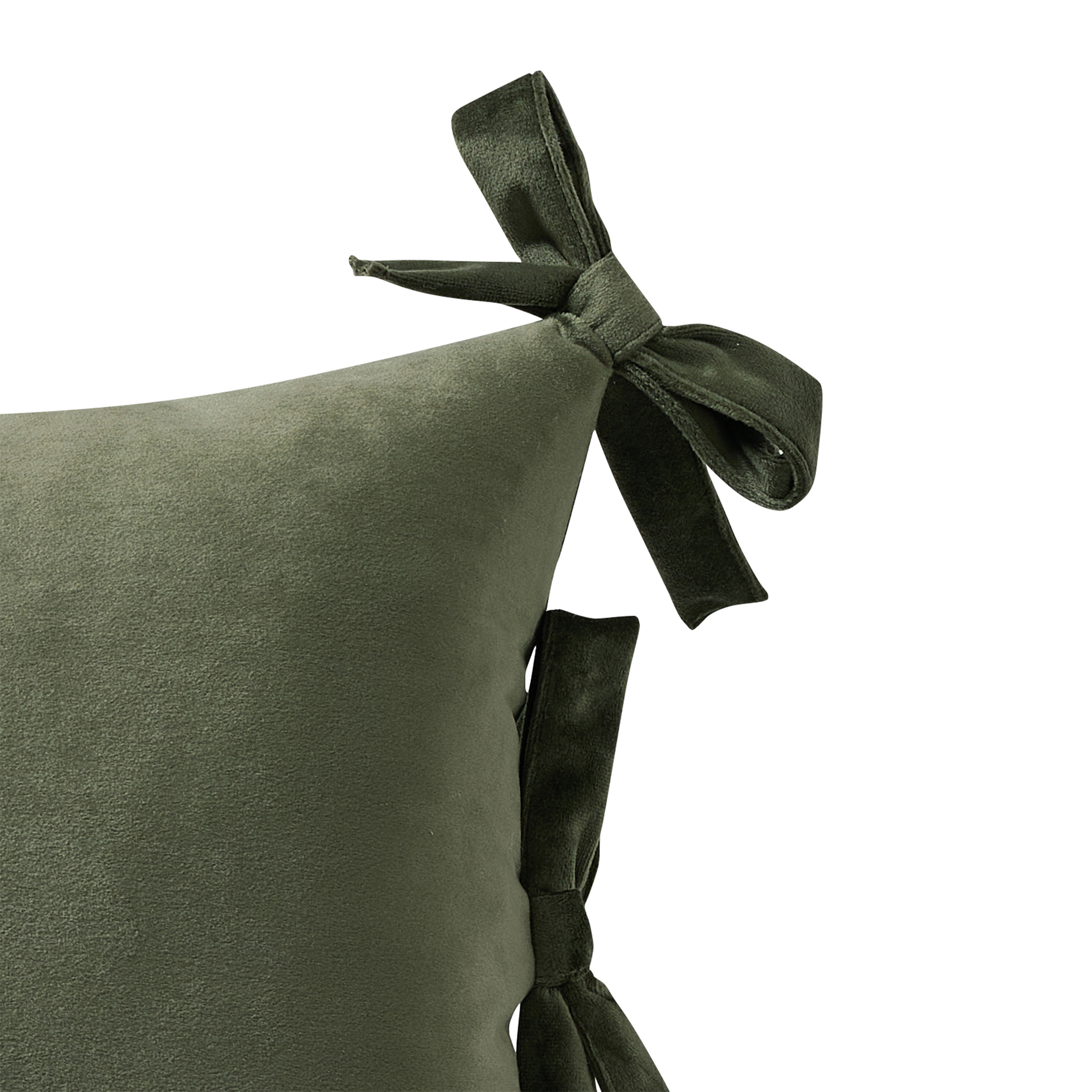 Home Decor Collection Green Velvet Bow Lumbar Pillow, 14x20 photo 3