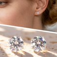 thumbnail image 2 of Moissanite Stud Earrings for Women, F136 Pure Titanium Earrings for Men | Hypoallergenic Earrings Stud, Ideal for Daily Wear, Weddings, Anniversaries, 2 of 6