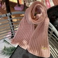 thumbnail image 2 of UJNDER Women's Knitted Shawl Cozy Winter Scarf Made From Thick Wool for Couples Stylish and Warm Pink, 2 of 3