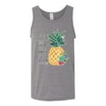 thumbnail image 2 of Wild Bobby, Pineapple Stand Tall Wear Crown And Stay Sweet Inside Arty Inspirational Pop Culture Mens Graphic Tank Top, Heather Grey, X-Large, 2 of 3