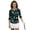 Blue Butterfly Fern Print, variant on HUIACONG Butterfly Flowers Ladies Golf Top 3/4 Sleeve Quarter Zip with Soft Breathable Pullover for Tennis Outdoor Activities Outing Daily Exercise