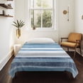 thumbnail image 4 of Blue Nordic Style Stripes Tapestry for Bedroom Wall Hanging Tapestry, Blue Gray Texture Ceiling Backdrop Tapestries Poster Blanket Wall Decor for Teens Room Living Room Dorm 59" x 90", 4 of 8