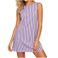 thumbnail image 2 of SOOMLON Mini Dresses for Women Sleeveless Plus Size Sundress Boat Neck Zipper Striped Short Dress Vacation Tank Dress, 2 of 6