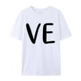 thumbnail image 7 of White Business Casual Outfits for Women, Short Sleeve Summer Clothes for Women, Valentine's Day Spring Shirts for Women 2024, Men And Women With Valentine's Day Love Printed Couple T Shirt Top, 7 of 7