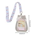 thumbnail image 3 of Unique Bargains 1 Pc ID Badge Holder with Lanyard Cute Animal Lanyard Card Holder Gray Light Purple, 3 of 5