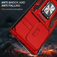 thumbnail image 7 of ELEHOLD Heavy Duty Rugged Case for Samsung Galaxy Z Fold 7 Protection with Sliding Camera Lens Cover Magnetic Metal Ring Holder Kickstand Anti-Scratch Shockproof Case for Galaxy Z Fold 7, Red, 7 of 7