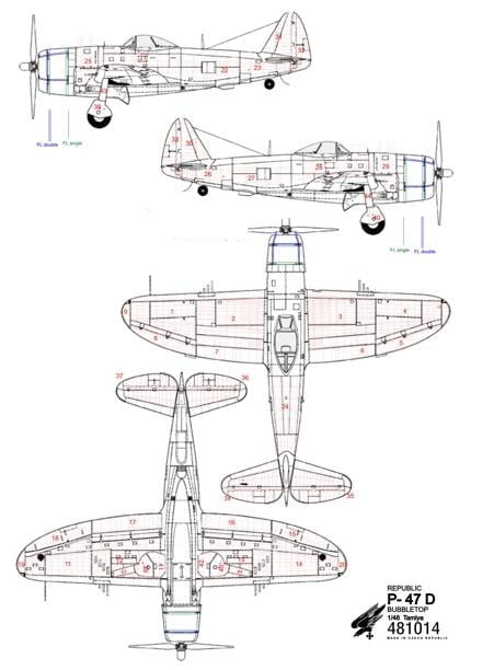 HGW 1/32 P-47D Riveting Set for Hasegawa kit