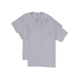 thumbnail image 1 of Hanes Mens Short Sleeve Pocket Tee Value 2-Pack, M, Light Steel, 1 of 2