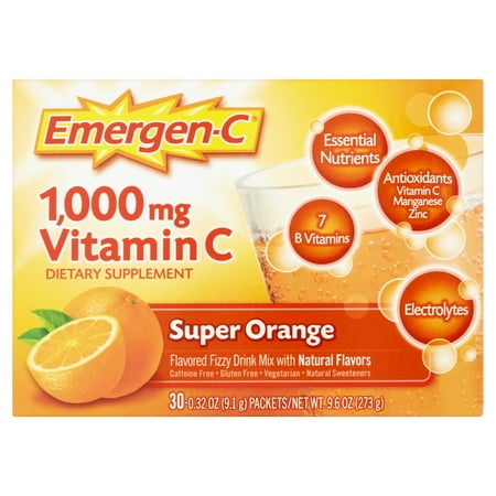 Emergen-C Complément alimentaire à Super orange saveur 30 Count