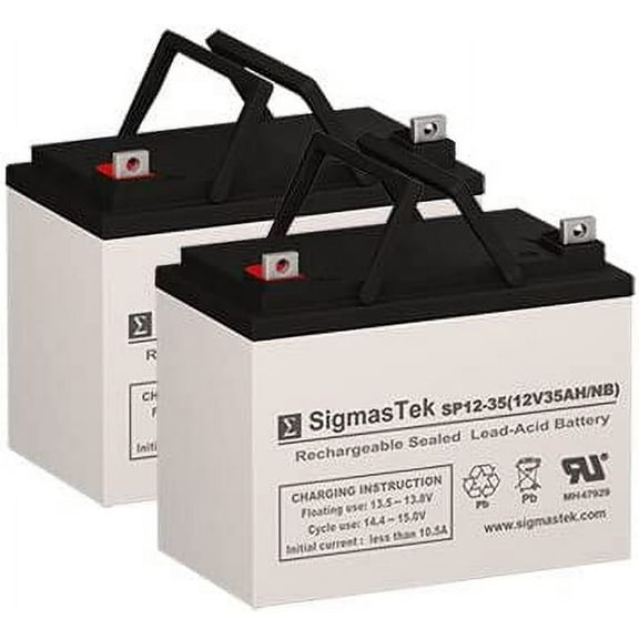 Hoveround MPV5 Wheelchair Battery Replacement Set by SigmasTek - 2 x 12  35AH