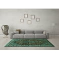 thumbnail image 3 of Ahgly Company Indoor Square Persian Turquoise Blue Traditional Area Rugs, 7' Square, 3 of 4