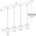 thumbnail image 3 of Bazz P17224BK Vesta Led Quadruple Pendant Light, Dimmable, Adjustable, Easy Installation, 59-in, Black, 3 of 5