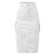 thumbnail image 2 of Gibobby ganchos para faldas con pinzas la espalda delgada de cintura alta informal sólida para mujer con bolsillos(Blanco, L), 2 of 5