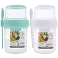 thumbnail image 2 of Retrok 2 Pack Overnight Oats Container 2-Tier Breakfast On the Go Cups with Lid and Spoon Portable Yogurt Oatmeal Container Jar Leakproof Cereal and Milk To Go Container for Students, 2 of 10
