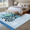 thumbnail image 4 of Large Area Rugs for Living Room Bedroom, Teal Sea Turtle 5'x8' Rug Washable Carpet Runner Indoor Outdoor, Coastal Ocean Summer Ocean Waves Non Slip Floor Mats Rug for Kitchen, Bathroom, 4 of 8