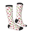 thumbnail image 3 of Daiia Sports Socks Watermelon And Kiwi Printed Novelty Crew Socks for Men Women Knee High Socks Cotton Socks Soft & Breathable Support Unisex Socks, 3 of 9