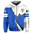 thumbnail image 3 of Sudadera con capucha de la bandera de Kuwait con impresión 3D 2024 de la calle Harajuku, ropa para hombre, sudaderas con capucha de manga larga con cremallera, personalidad informal de gran tamaño, 3 of 5