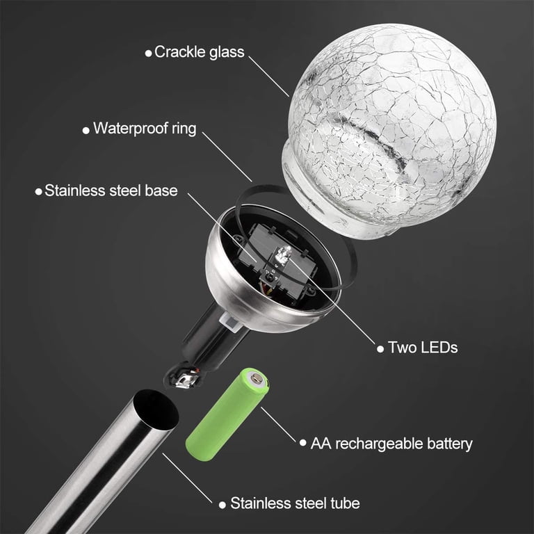 QISHI Solar Globe Garden Lights, Color-Changing, 4-Pack photo 5