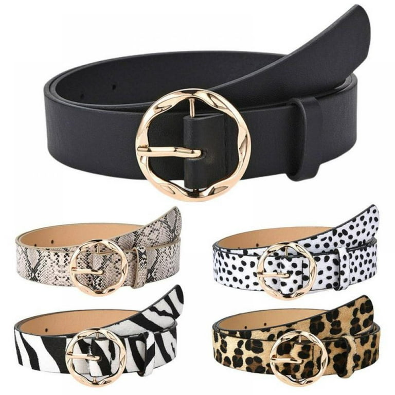 Feiona Womens Leopard Print Leather Belts for Women, Waist Belts Designer  Belt Women 