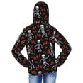 thumbnail image 4 of Xecao Skeleton with Roses Print Fishing Shirts for teenager Long Sleeve UV Sun Protection Hoodie with Zipper Outdoor Hiking Shirts-X-Large, 4 of 7
