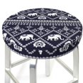 thumbnail image 3 of Fotbe elephants Pattern Stool Covers Round,Waterproof Round Bar Stool Covers Bar Chair Covers Washable Stool Cushion Slipcover for 12-14 Inch Chair-14 inch, 3 of 7