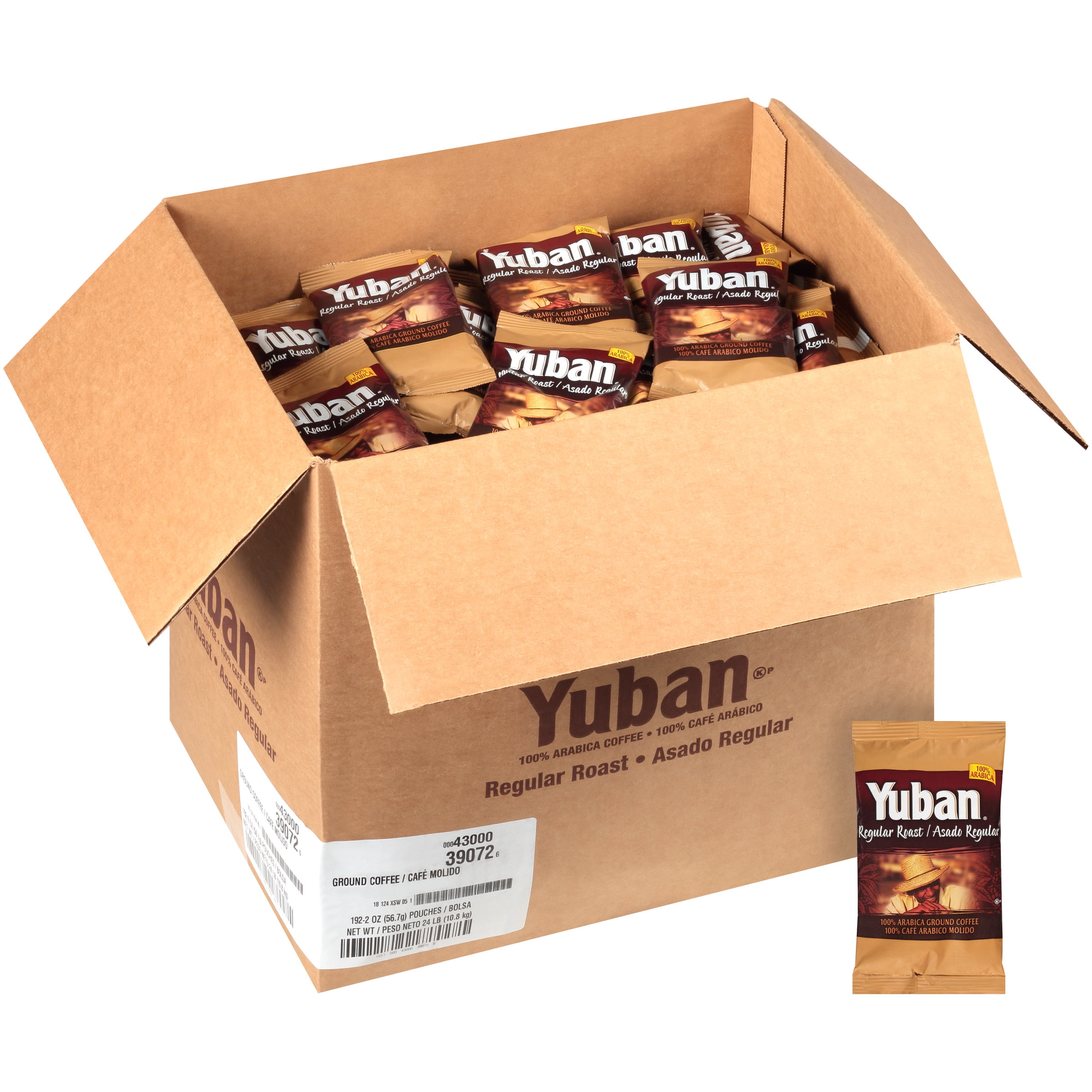 YUBAN Regular Roast & Ground Coffee, 2 oz. Bags (Pack of 192)