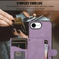 thumbnail image 3 of Crossbody Wallet Women Case for iPhone 7,iPhone 8,iPhone SE 2020,iPhone SE 2022,[RFID Blocking] Credit Card Holder with Should Strap,Premium PU Leather Purse Diamond Patterned Folio Cover,Purple, 3 of 8