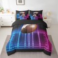 thumbnail image 2 of 7 Piece American Football Queen Bed in a Bag Sports Bedding Sets Teen Rugby Lover Comforter Set with Sheets Sports Game Themed Bed Set Football Game Decor Sheets, 2 of 5