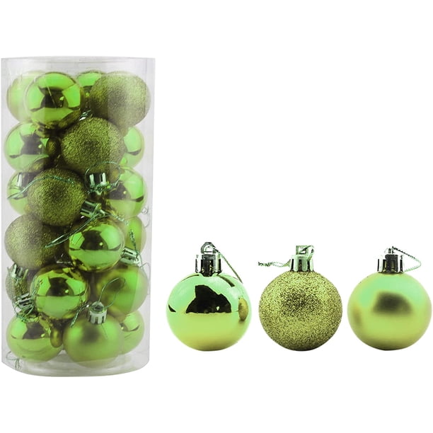 24 bolas de Navidad pequeñas de 1,57 pulgadas, adornos navideños inastillables, bolas de árbol para decoración de fiestas, bodas, adornos de árboles, ganchos incluidos (naranja, 4 cm/1,57 pulgadas) Xemadio WMPH-1110-4