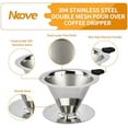 thumbnail image 3 of Pour Over Coffee Dripper Stainless Steel Reusable Filter Paperless Cone Coffee Maker Dripper for 1-2 Cup, 3 of 7