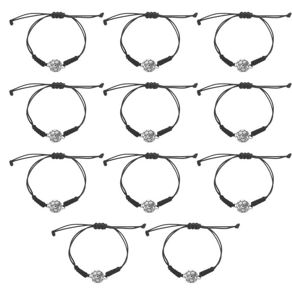 HOMEMAXS 20pcs Adjustable Braided Rope Soccer Bracelets Soccer Football Jewelry Sport Lovers Souvenir Soccer Team Accessories for Women Men Teens