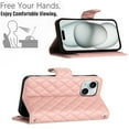 thumbnail image 3 of Allytech Wallet Case for iPhone 15 Plus, Luxury PU Leather Shockproof Protective Flip Cover for Women Girls, Kickstand Folio Case with Card Slots Holder Wrist Strap Lanyard - Coralpink, 3 of 7