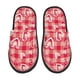 thumbnail image 1 of Balery valentine day with heart Pantuflas de Casa de Felpa Silenciosas con Diseño Estampado, Zapatillas Cómodas Antideslizantes de Algodón para Interior-Large, 1 of 8