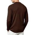thumbnail image 5 of Men's Henley Shirts Long Raglan Sleeve Slim Fit Button T-Shirts Casual Pullover Tops with Pocket Coffee S, 5 of 9