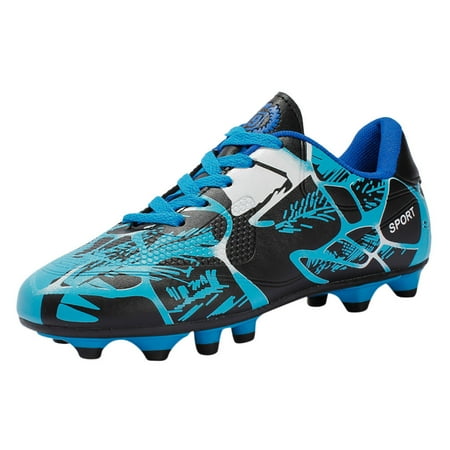 

Kid Shoes Couple Outdoor Non-Slip Soccer Shoes Low-Top Training Football Shoes Boys Sneakers Blue 41