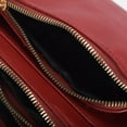 thumbnail image 5 of Zpanxa Crossbody Bags for Women Three Layer Leather Shoulder Bag Small Size Large Capacity Card Bag Fashion Bag Soft Leather Red, 5 of 7