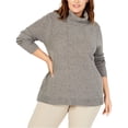 thumbnail image 1 of Belldini Chandail Tunique à Col Roulé pour Femmes, Gris, Grande Taille, 1X, 1 of 1