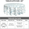 thumbnail image 3 of Watercolor Blue White Grey Leaves Round Tablecloth 60 Inch Teal Gray Woodland Leaf Table Clothes Spring Summer Waterproof Reusable Circle Table Cover for Picnic Party Dining Room Home Decor, 3 of 6